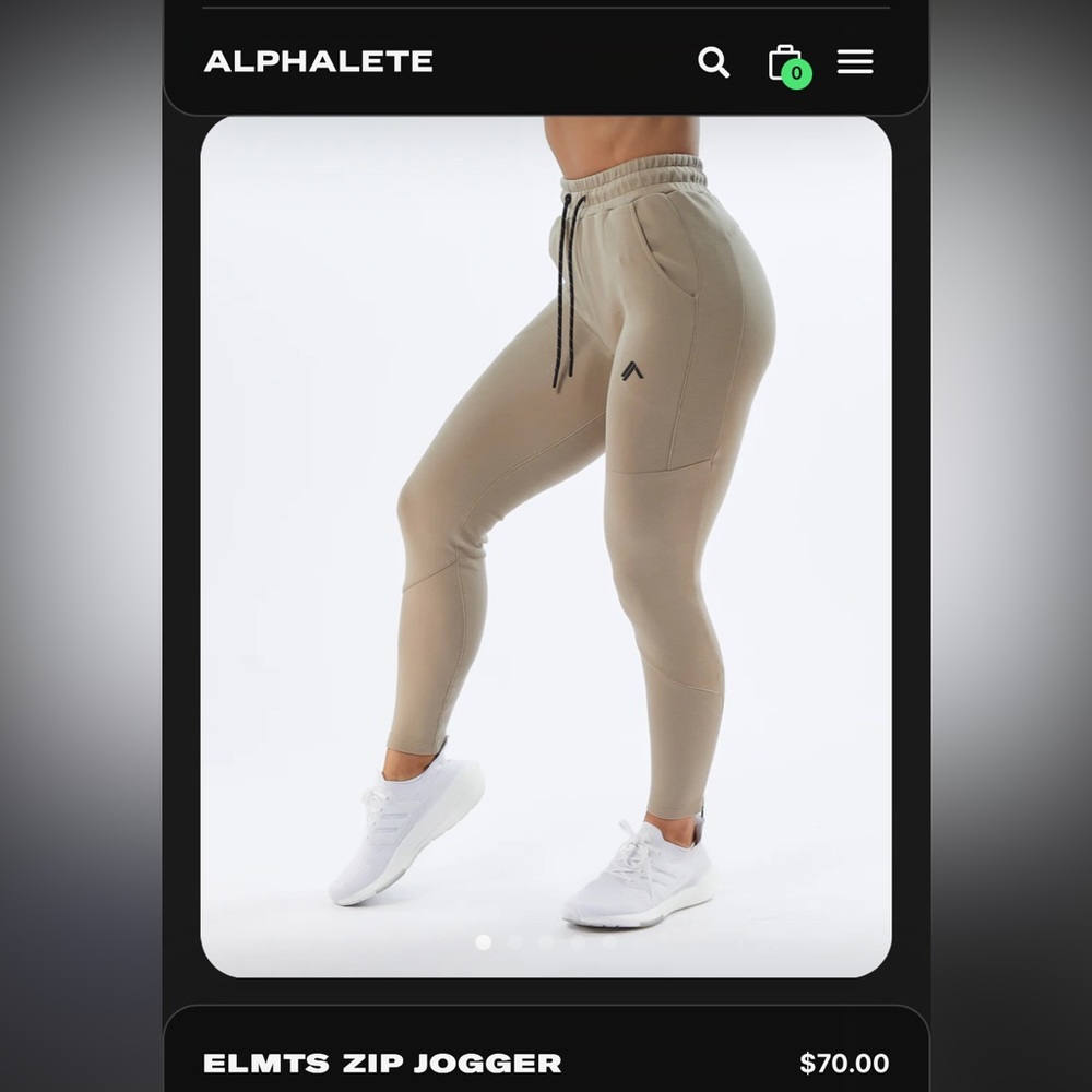 Womens ELMTS Zip Jogger Tan